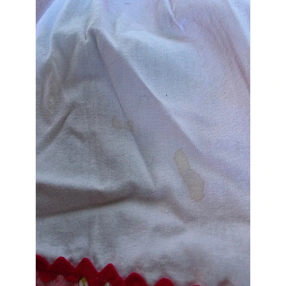 Vintage Pink Floral Half Apron Ric Rac Trim Pocket Handmade Cottagecore Fair